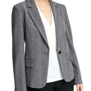 DKNY Gray Herringbone Skirt Suit Set Sz 6
